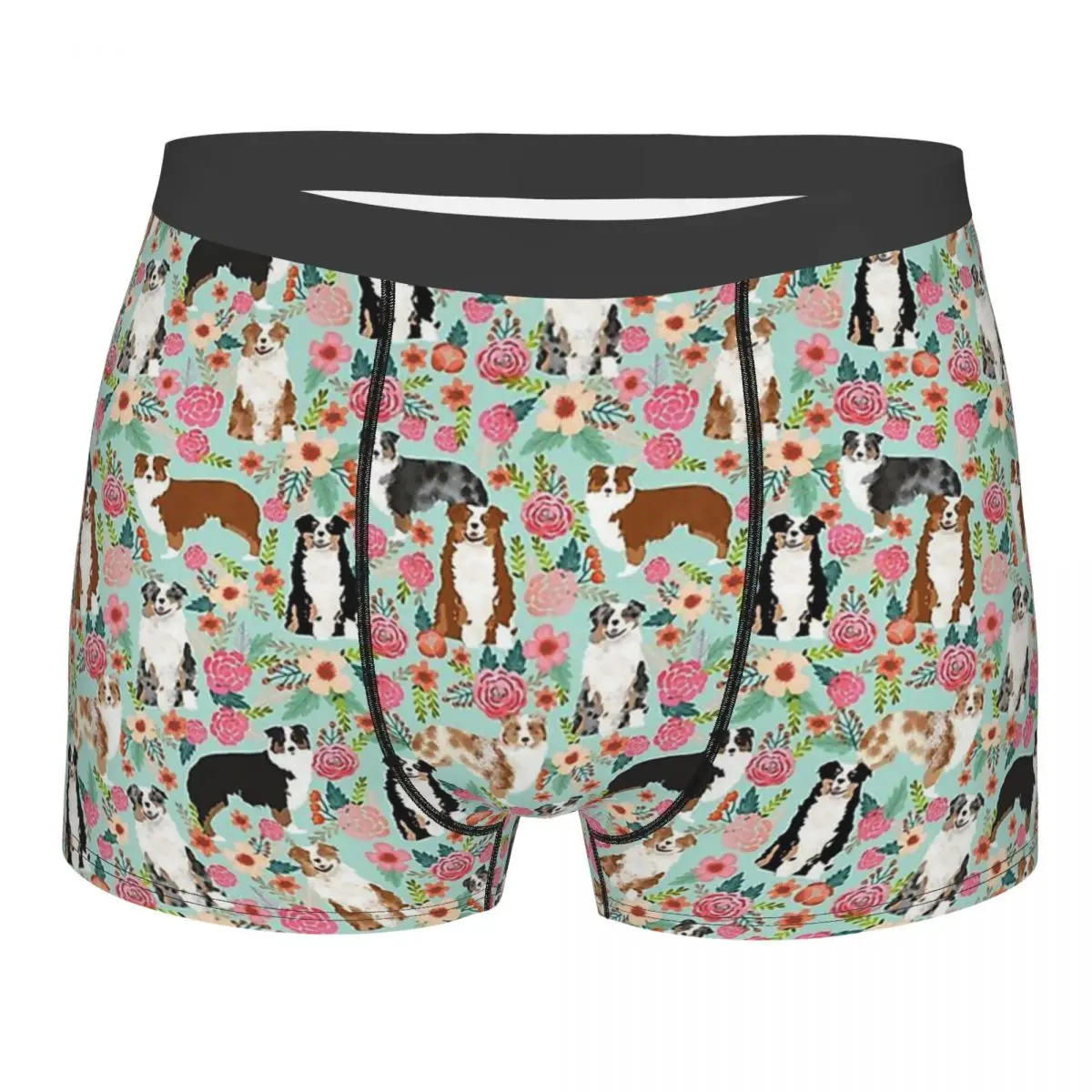 

Florals Mint Australian Shepherd Meme Dog Doge Underpants Breathbale Panties Male Underwear Sexy Shorts Boxer Briefs