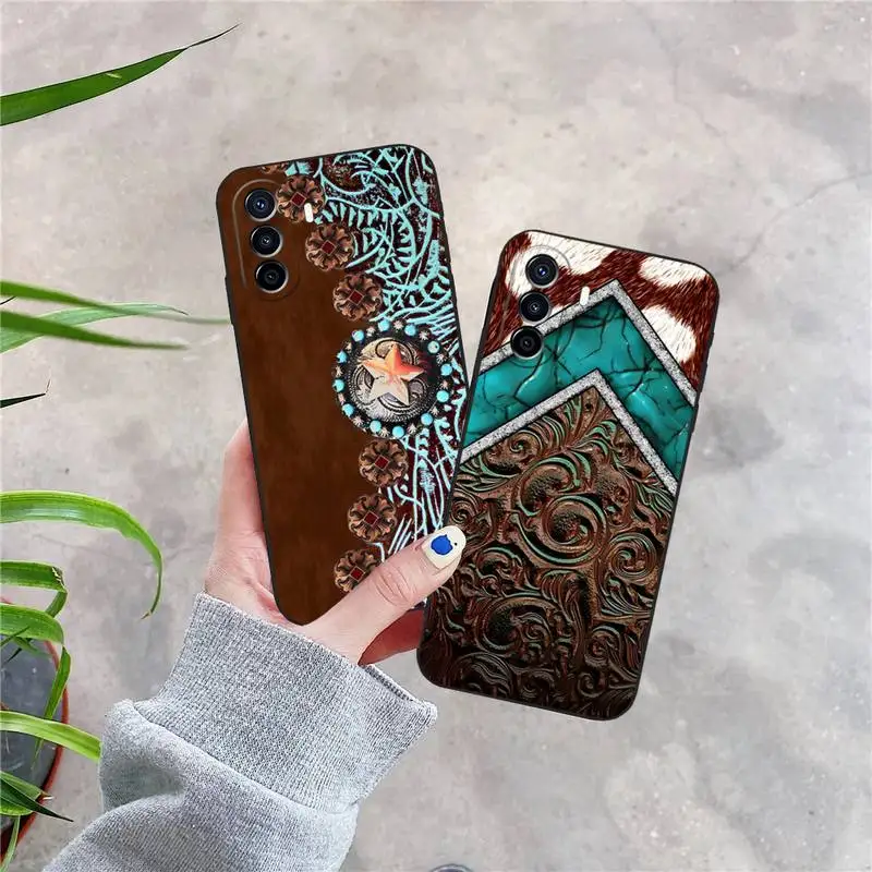 Western Cowgirl Cowboy Boots Custodia In Pelle Bovina Per Huawei P50 P40 P30 P20 P10 Lite Pro Y5 Y6 Y7 Y8 Psmart 2019 2020 Funda Cover