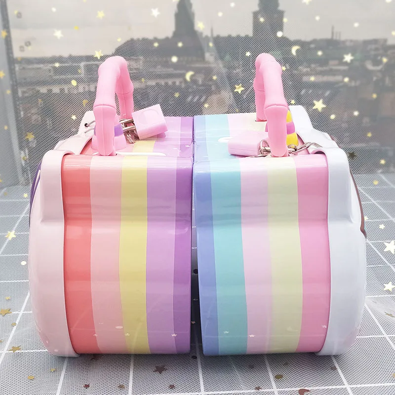 Cartoon Money Save Box Children Toy Survival Handbag Portable Coin Bank Cute Piggy Bank Anti-fall Piggy Creative With Lock money saving box piggy bank coin deposit box