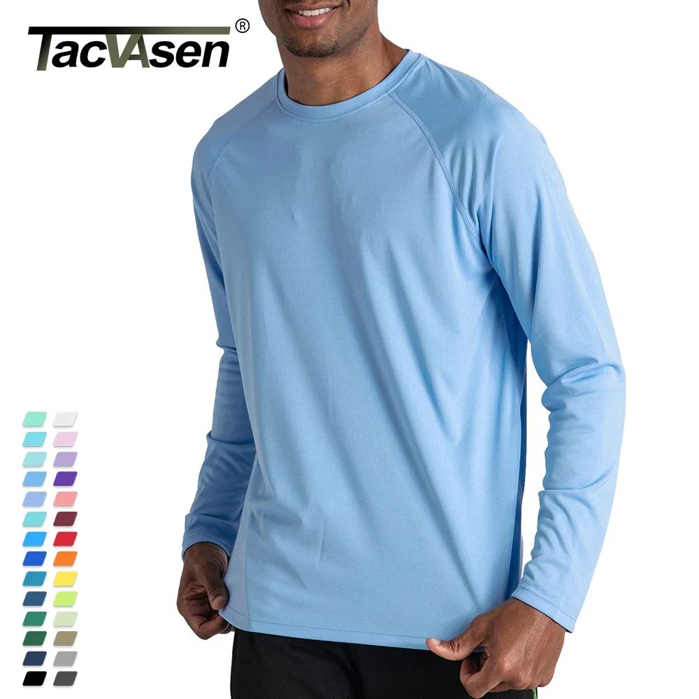 TACVASEN Men's Sun Protection T-shirts Summer UPF 50+ Long Sleeve