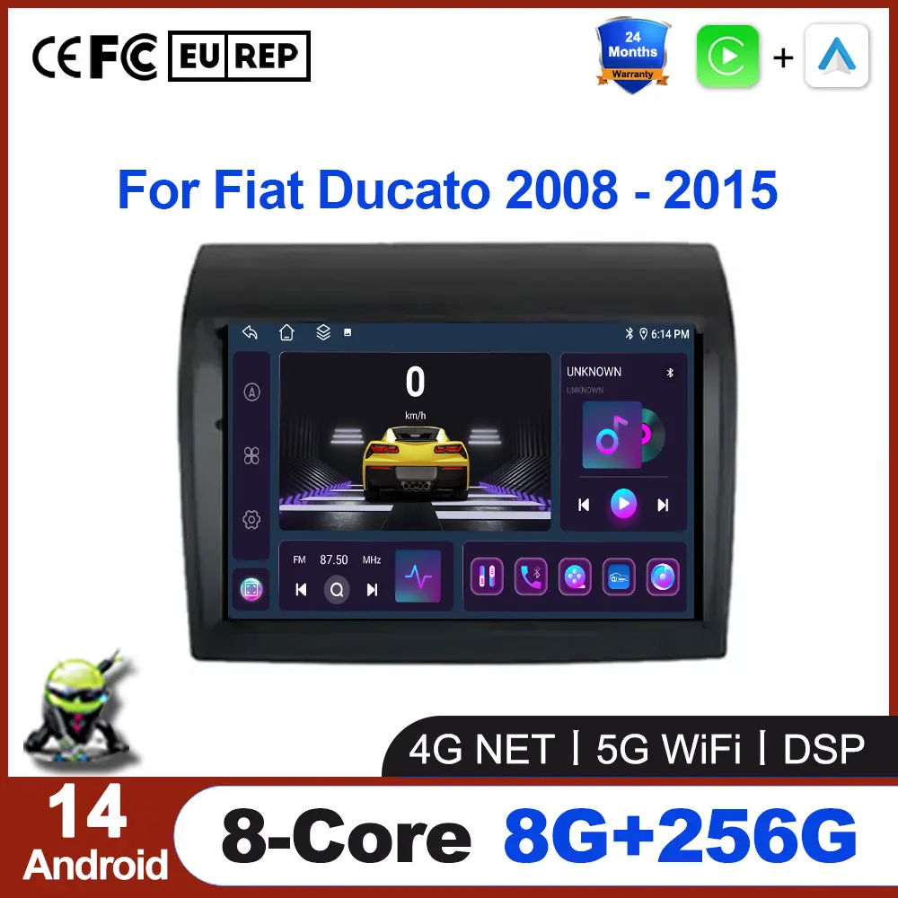 

7 lnch For Fiat Ducato 2008 - 2015 Android 14 Car Radio Stereo Multimedia GPS Navigation CarPlay Android AUTO