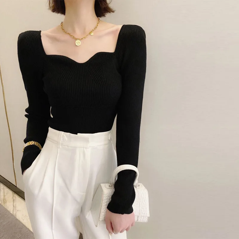 

2023 Ins New Women Knit Shirt Knit Shirts Women Tops Fashion Clothing Long Sleeve Women Tops Shirts