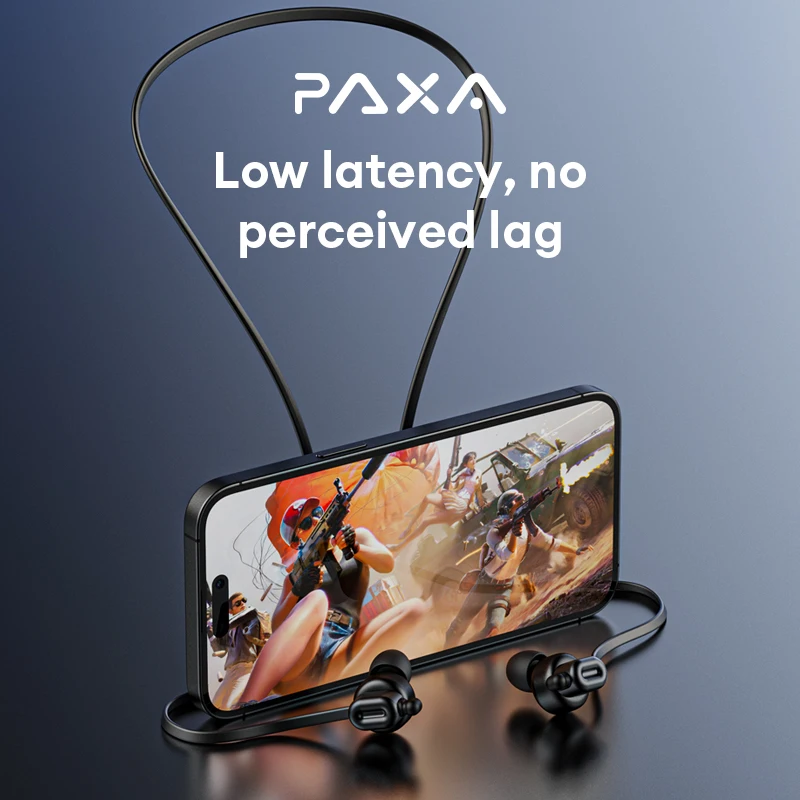 PAXA PA-Y01 터치 컨트롤 헤드폰, 블루투스 무선 이어폰, 베이스 롱 스탠바이 이어버드, 낮은 대기 시간, 마이크 포함,