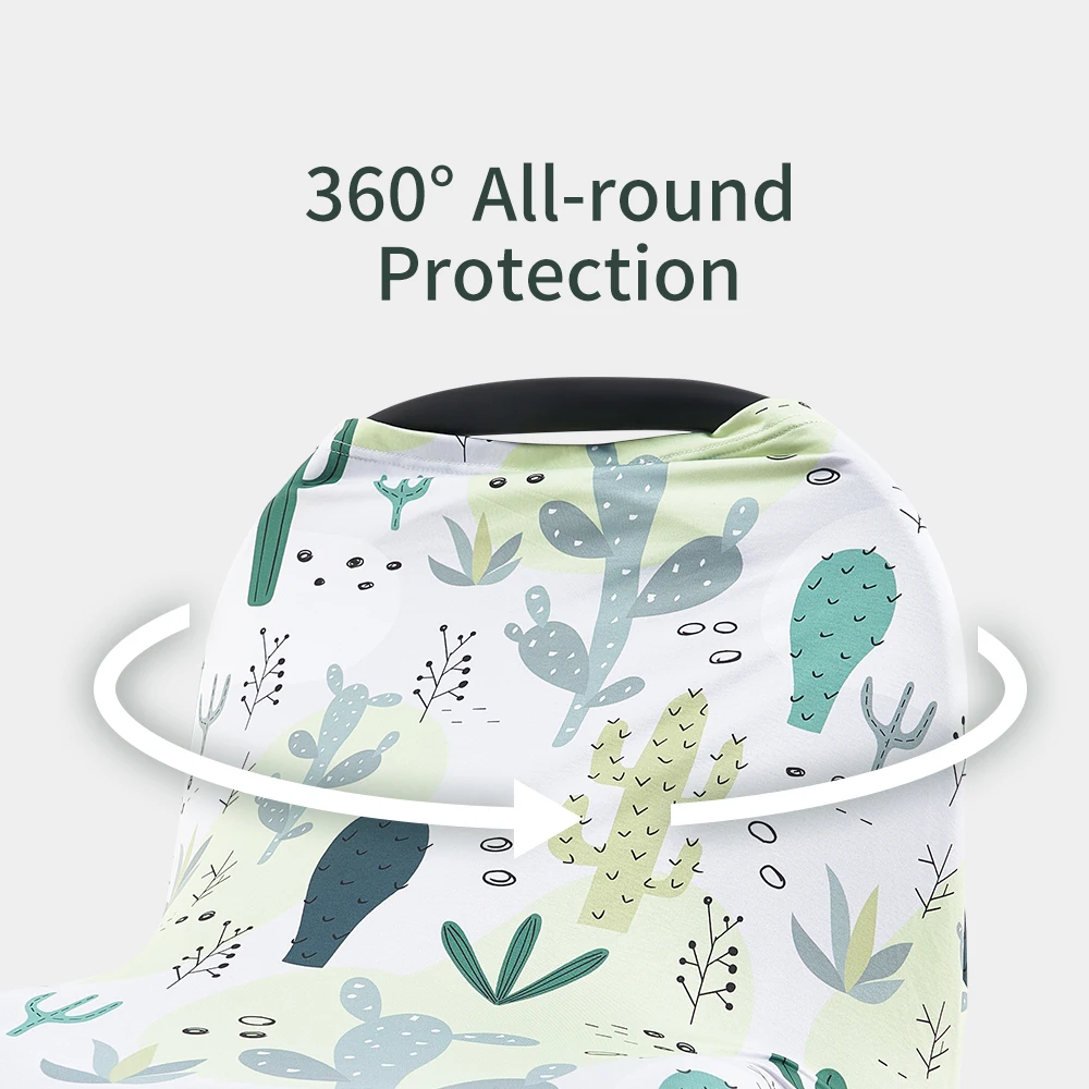 HappyFlute Rainbow Print Soft&Elastic Milkfiber Mum's Multi-scenario Use Nursing Breastfeeding Privacy Cover& CarSeat Cover