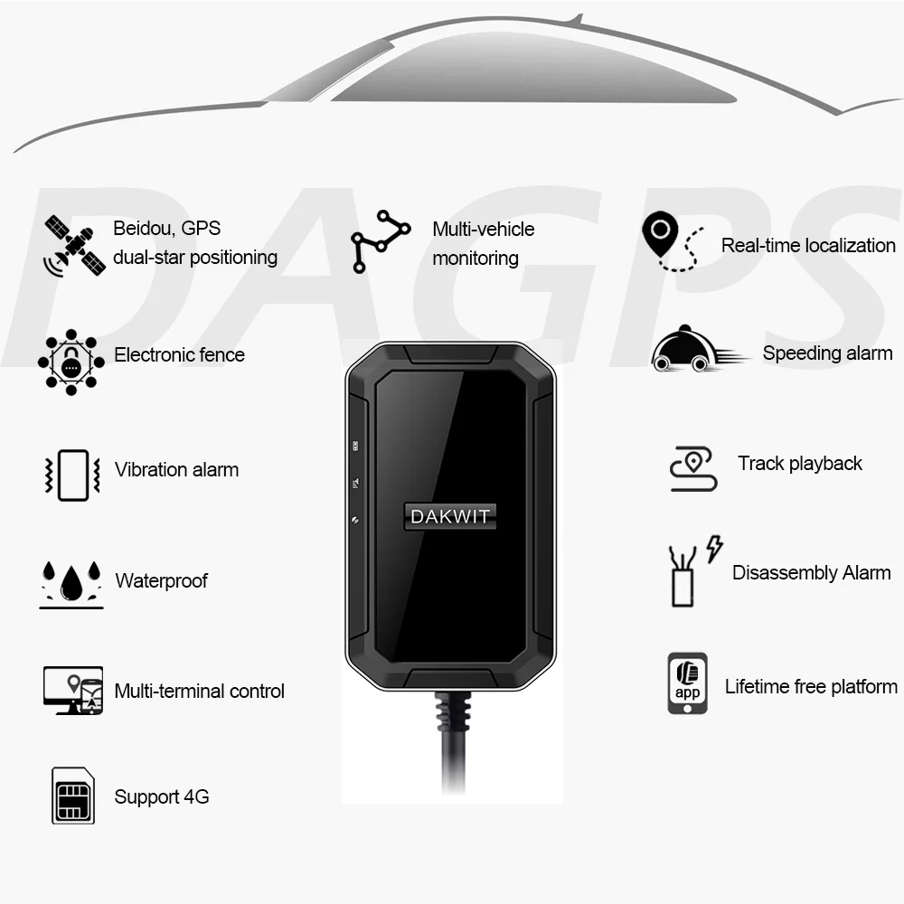 DAGPS 4G TK300 relay Cut Off Oil Power Builtin Battery GPS tracker for Car Motorcycle Vehicle online tracking so