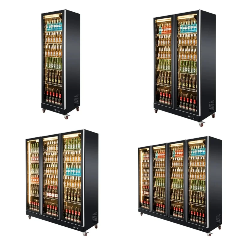 9-Commercial Refrigerator Upright Drink Freezer with Three Glass Doors Single-Temperature Vertical Display Freezer