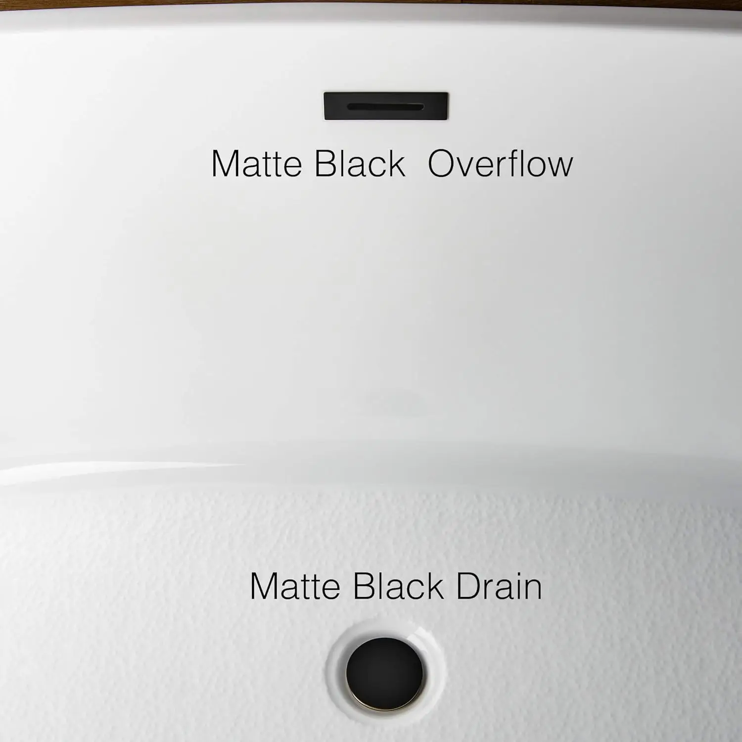 54" Acrylic Freestanding Bathtub Contemporary Soaking White Tub with Matte Black Overflow and Drain Premium Quality Construction 6