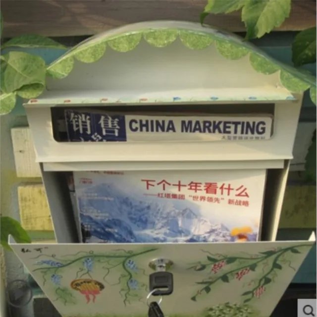 A Legértékesebb Európai Fali Postafiók Divat Vintage Vödör Ón Újságdoboz Post Levéldoboz Cink Bevonat - Image 5