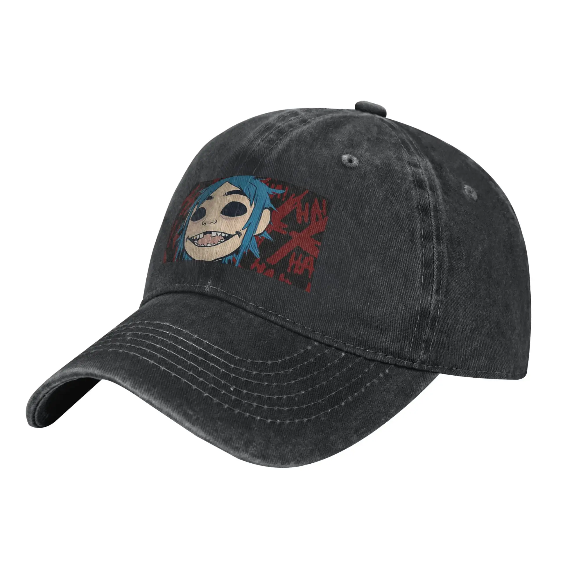 Feel Good Gorillaz Virtual Band Denim-Stoffkappe, lässige Baseballkappen, verstellbare Mütze, Sommer-Unisex-Baseballmützen – Detail 1