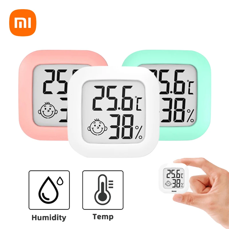 Xiaomi Home Smiley Mini Lcd Digital Thermometer Hygrometer Indoor Room