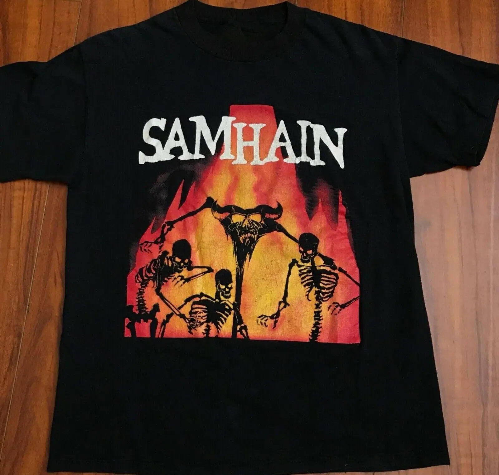 

Reprint SAMHAIN, ноябрьское поступление, пожарная хлопковая черная Мужская футболка