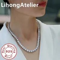 Nouveau collier en argent Sterling 925, collier de Tennis en Zircon Aaa de 6mm, adapté aux femmes et aux hommes, bijoux cadeau 6