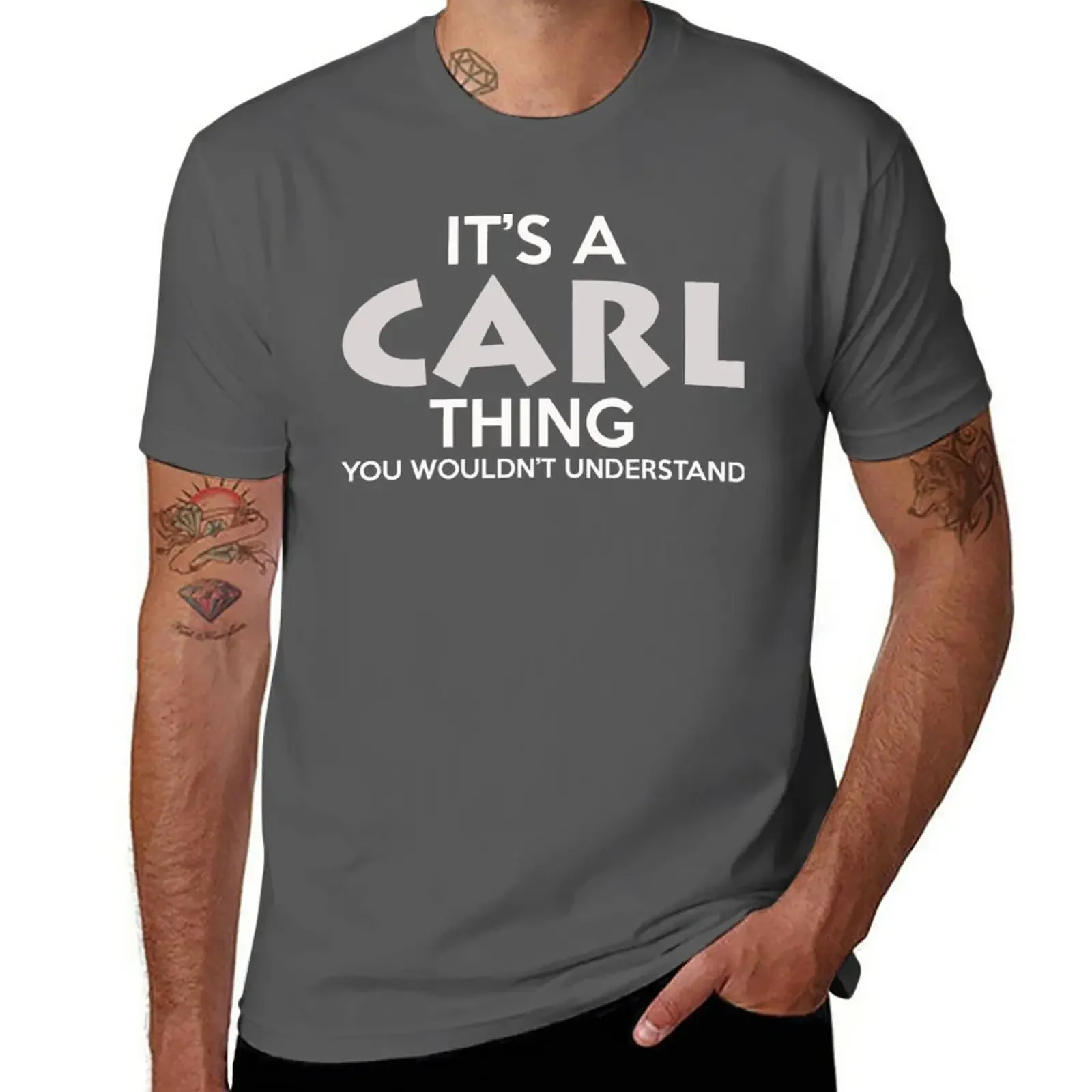 

Мужская Винтажная летняя футболка оверсайз с надписью «It's a CARL thing»