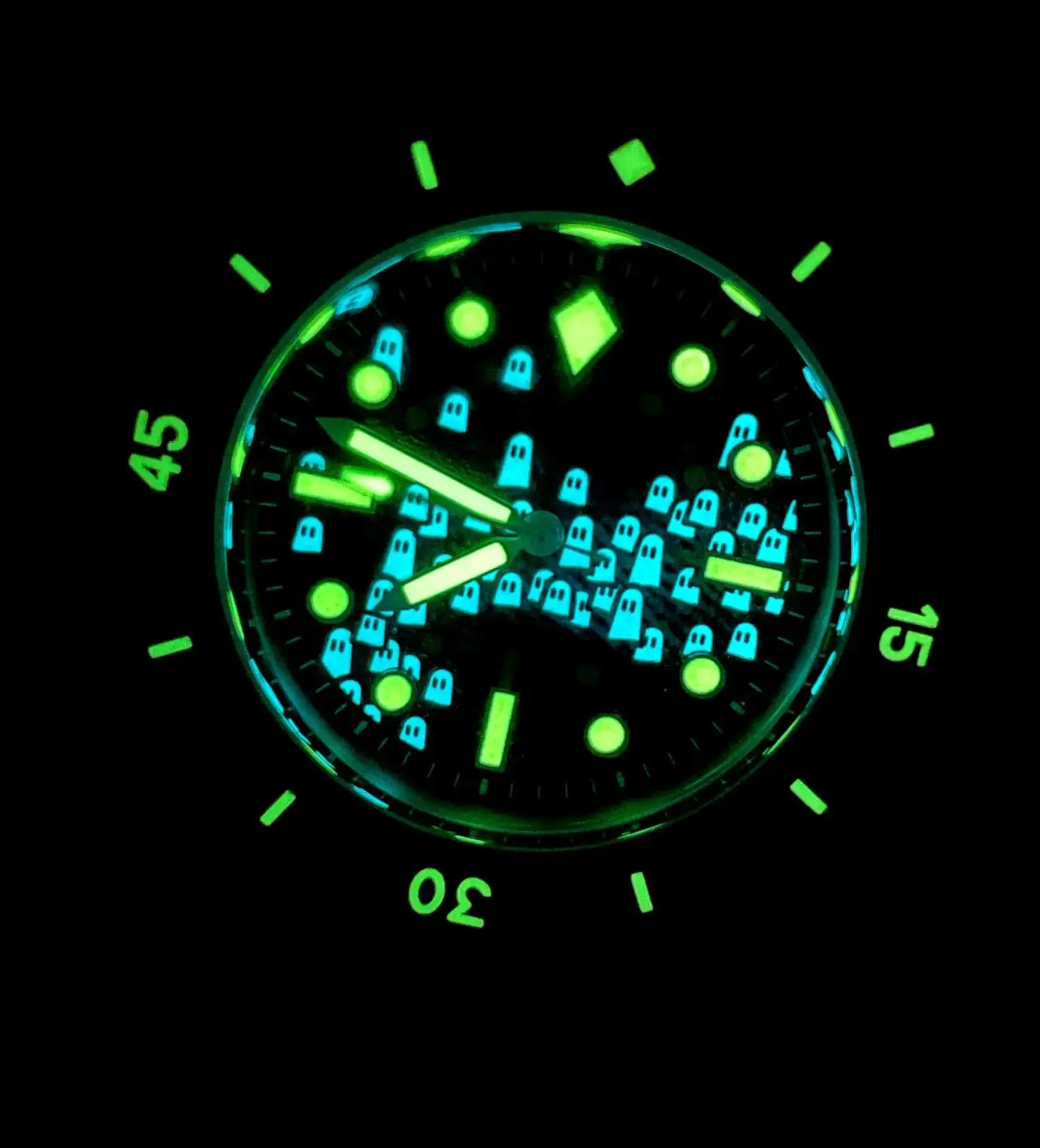 Tandorio NEW 50 Fathoms Automatic Watch for Men Luminous Ghost