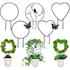 1Pc Plant Support Garden Stake Stand Round Vine Climbing Rack Ironheart-Shaped Flower Trellis Frame Stand Holder Plastic Decor 1