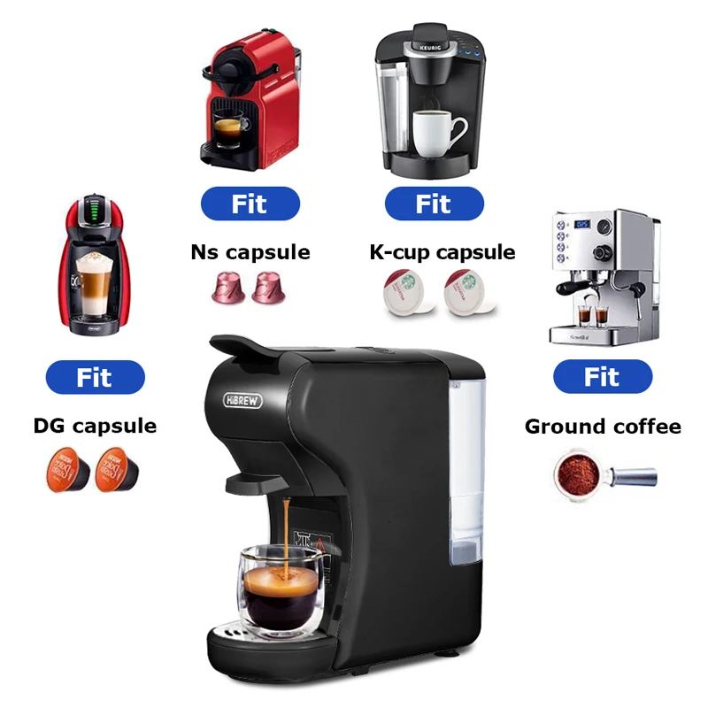 HiBREW 3 in 1 & 4 multiple capsule espresso coffee mache, pod maker Dolce  gusto nespresso powder H - AliExpress