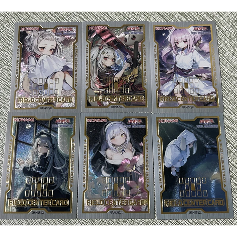 

6 Pcs/set Yu-Gi-Oh! Diy Self-Made Hand Pit Site Center Flash card ACG Kawaii Anime Game Collection Cards Gift Toys