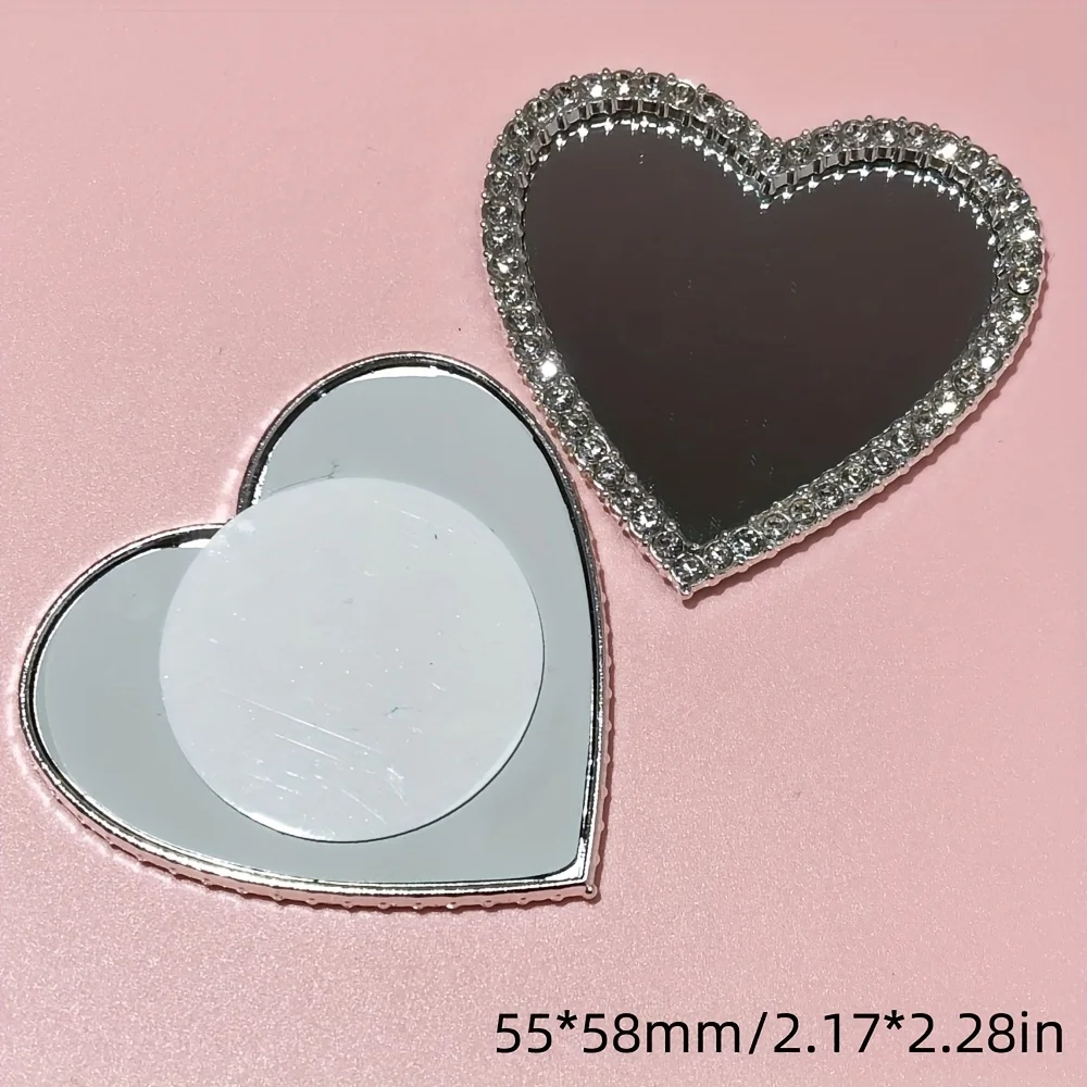 2Pcs Metal Full Diamond Bow Heart Mirrow Handbag Parfum Bottle Junk Phone Case Decoration Charm Accessories Flat Back DIY Craft 5
