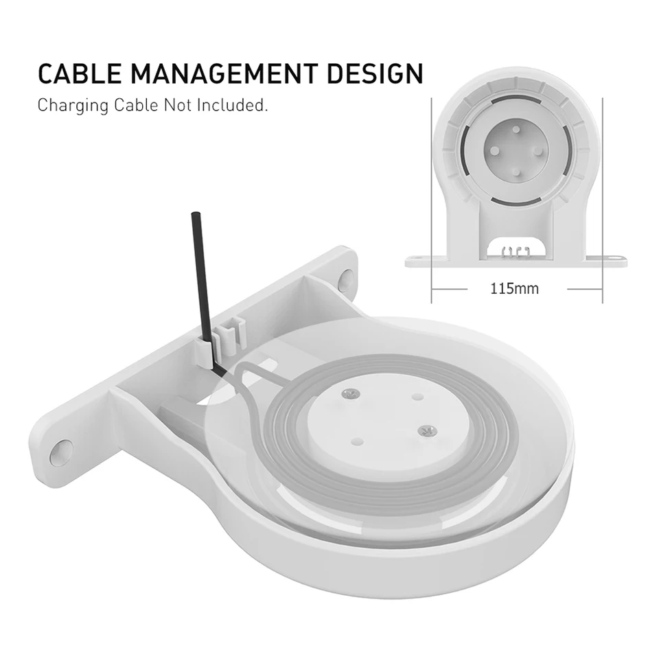 Support Mural Sintron Pour Echo Dot 3ème Génération - Noir - Fixation Sans Perçage, Gain De Place - Idéal Pour Cuisine, Salle De Bain, Salon - Accessoire Smart Home