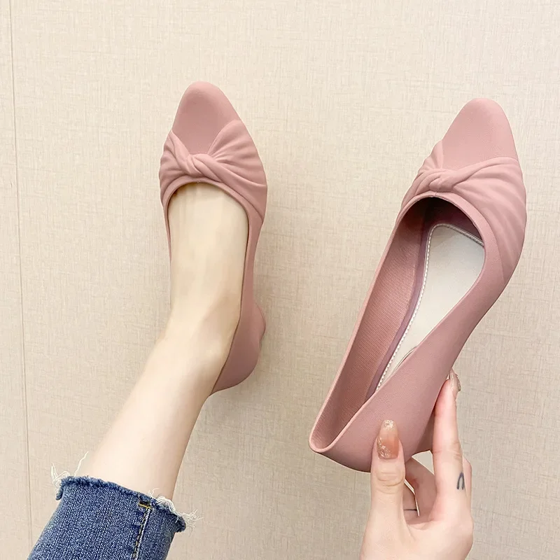 Summer Tide Baotou Outside To Wear New Women's Soft Sole Pointed Comfortable Coarse Heel Non-slip Single Shoes 6
