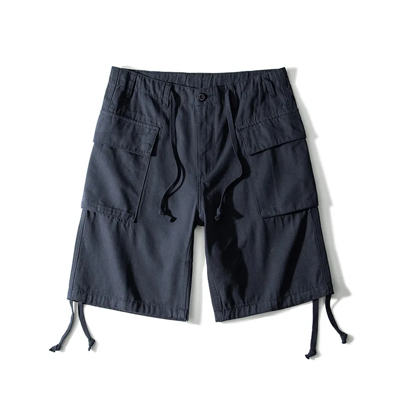 OKONKWO Soft Canvas Multi Pocket Cargo Trousers M42 Work Five Parts Outdoor Trekking Camp Hiking Sports Shorts Climbing Breeches