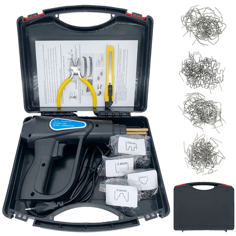 Plastic Welder 70W Plastic Welding Machine Car Bumper Repair Kit with 200/600/1000 Pcs Hot Staples Car Tools Kit