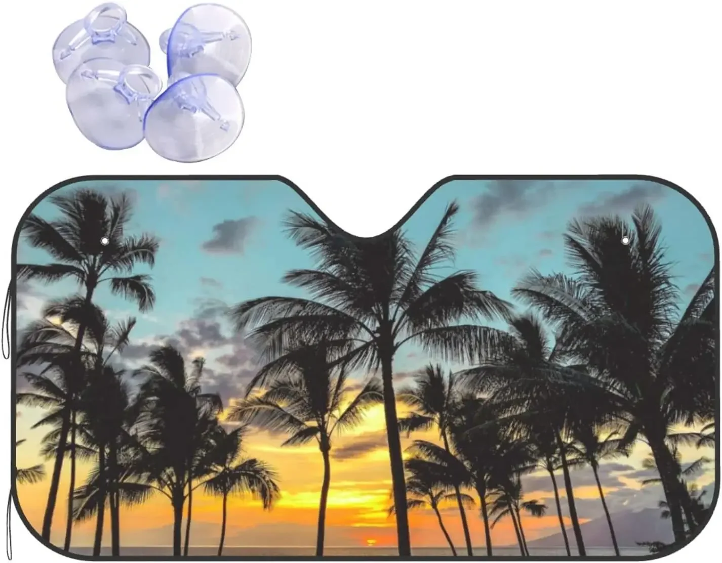 

Beach Car Windshield Sunshade Personalized Car Windshield Sun Shade Blocks Sun Visor Protector Foldable Sun Shield 27.5x51.2 in