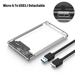 Transparent 2.5-Inch External Hard Drive Enclosure with USB 3.1 Connectivity (DZK0230N1)