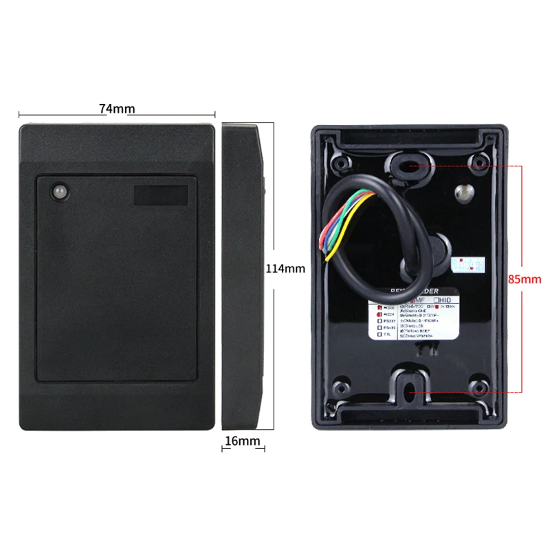 새로운 24V IP68 방수 RF 카드 리더기 RS232 13.56MHz IC 또는 125Khz EM 5V TTL 출입 통제 리더기 안정적이고 내구성 있는 9-16V 공장용