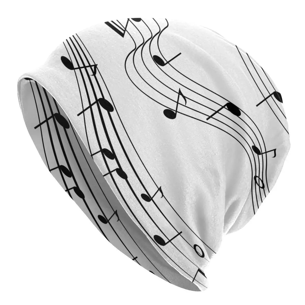 

Music Notes Illustration Men's Beanies for Women Outdoor Bonnet Hats Unisex Knitted Hat Hip Hop Cap