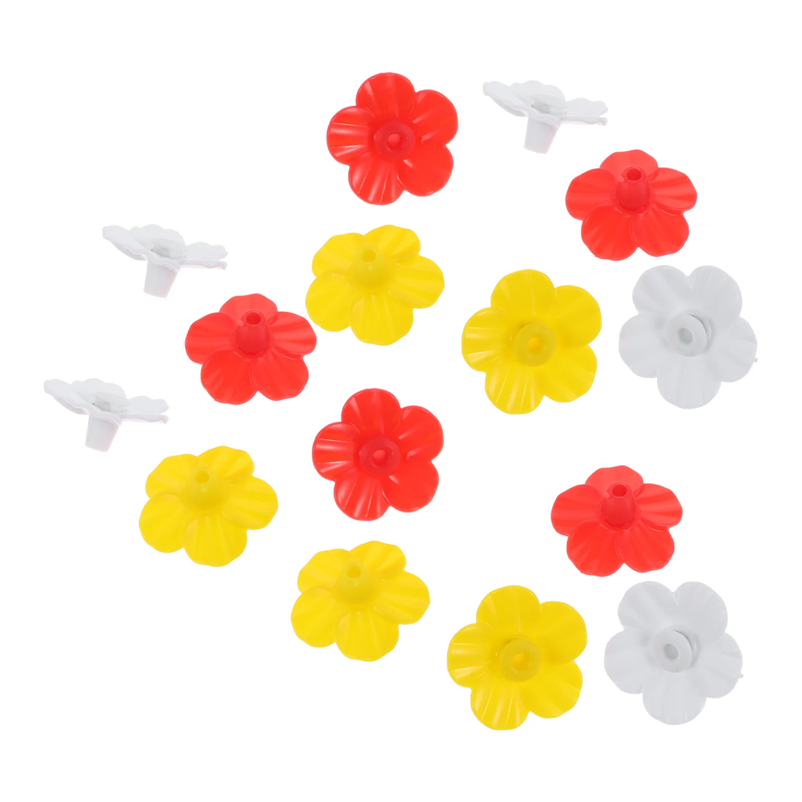 15 Pcs Hummingbird Feeding Flowers Outdoor Plastic Feeder Imitation Feeders for Outdoors Equipment Creative Lovely Heating