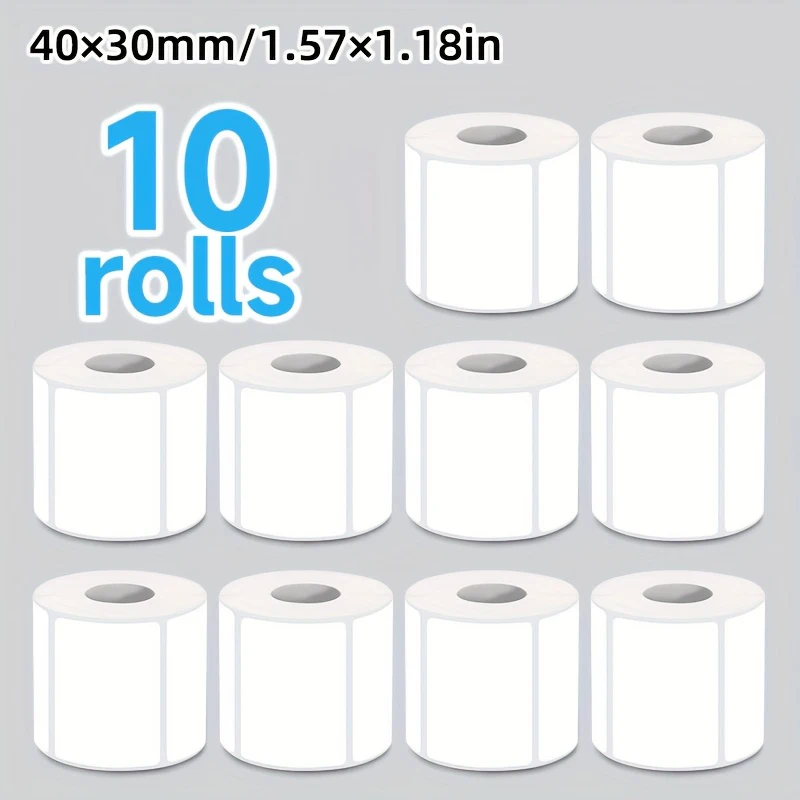 10 Rolls Thermal Paper Labels 40x30mm White Labels 230/Roll for M110 M200 M220 Printers DIY Gift Bottle Address Home Office Use - 4