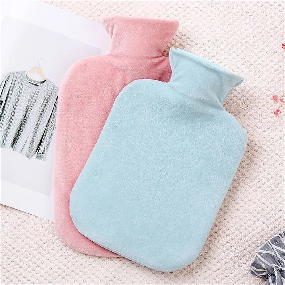 1Pc Explosion-Proof Hot Water Bottle Protective Cover Warm Large Cover Winter Heat Preservation Soft Safe Removable Plush Cover