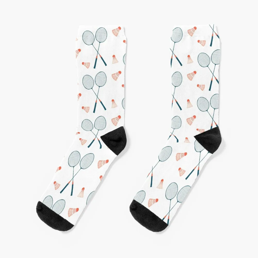 Let's Play Badminton - sweet illustration in blue & red Socks Children's socks ankle stockings hiking Luxury Woman Socks Men's basketballs socks floral children s socks for women men s