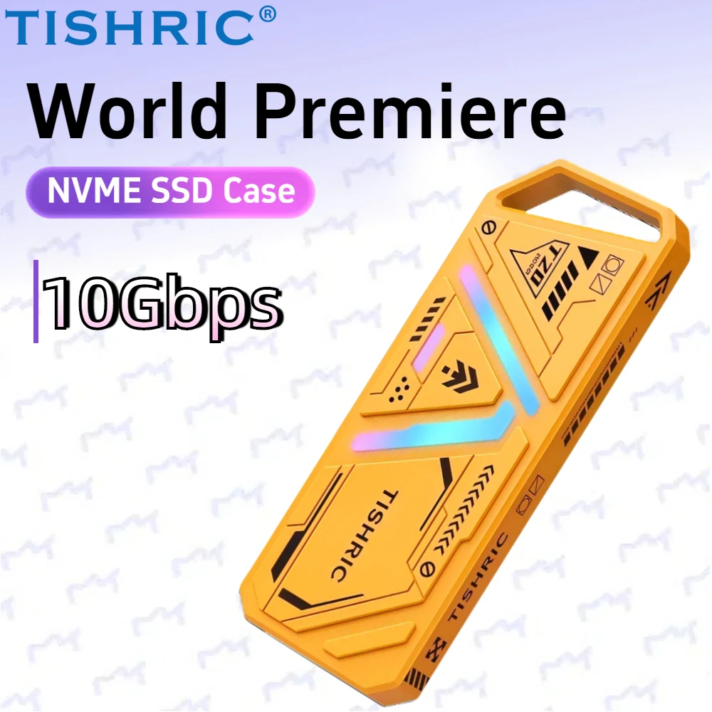 TISHRIC T20 10Gbps CNC SSD NVME M2 하드 드라이브 케이스 RGB USB 3.0 타입 C 하드 디스크 케이스 M.2 2230 2242 2260 2280 HDD 박스