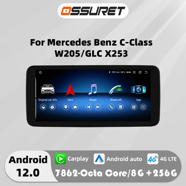 10.33"Android Auto Car radio Multimedia player For Mercedes Benz C-Class W205 2015-2018 NTG 5.0 DSP Carplay 7862 Head Unit 4G Fm
