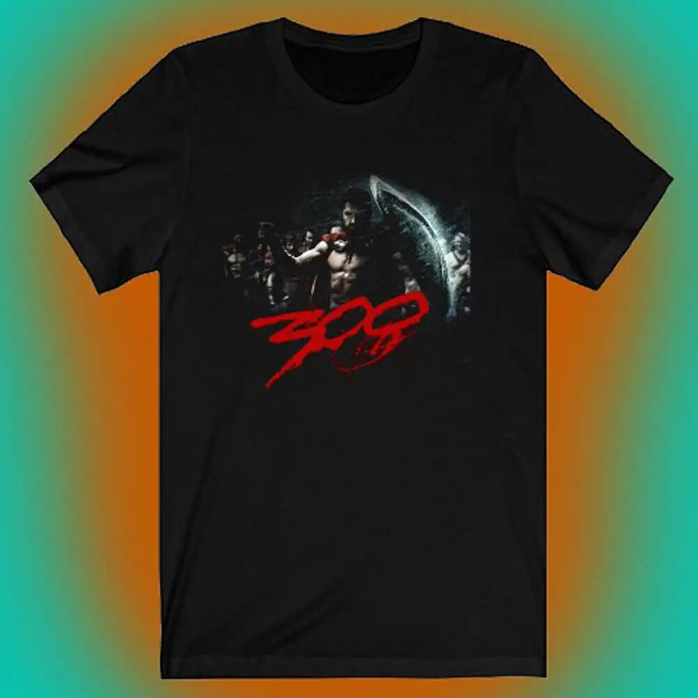 

300 Movie SpartaLeonidas Men's Black T-shirt Size S to 5XL