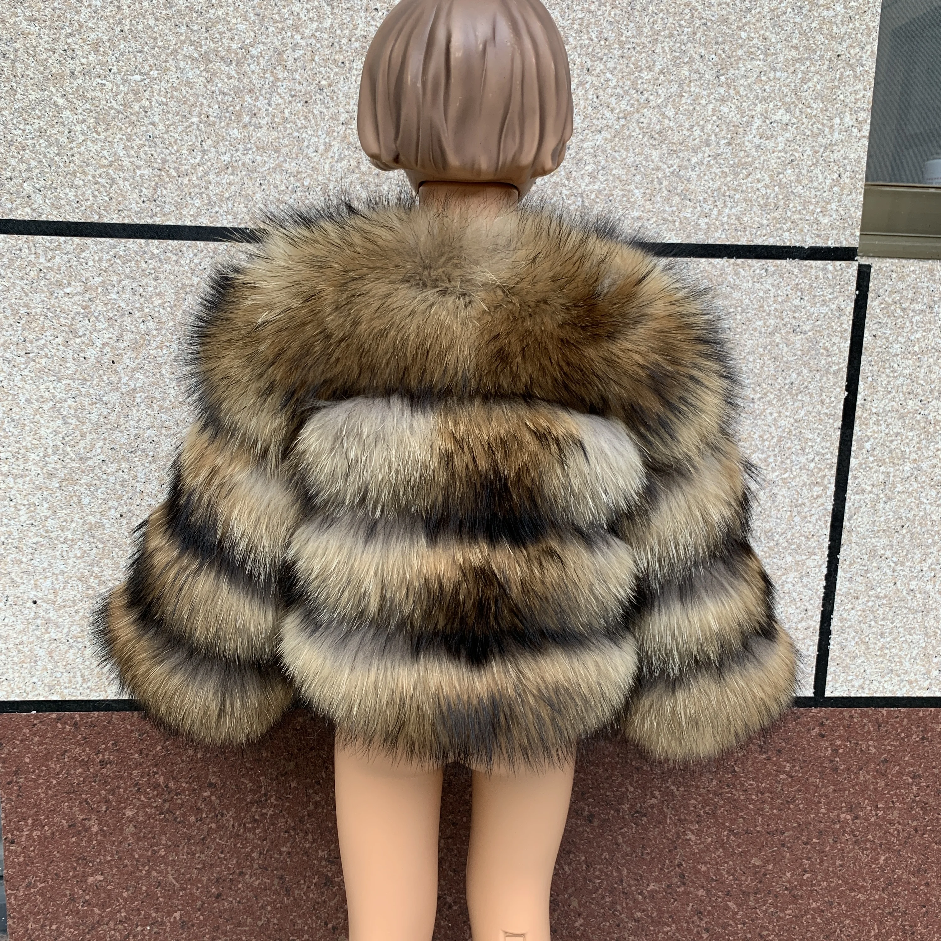 Children's fur jacket real fox fur childs fur jacket