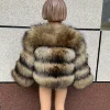 Children's fur jacket real fox fur childs fur jacket suitable for girls and boys aged 1-13 years old Kids fur jacket universal 6