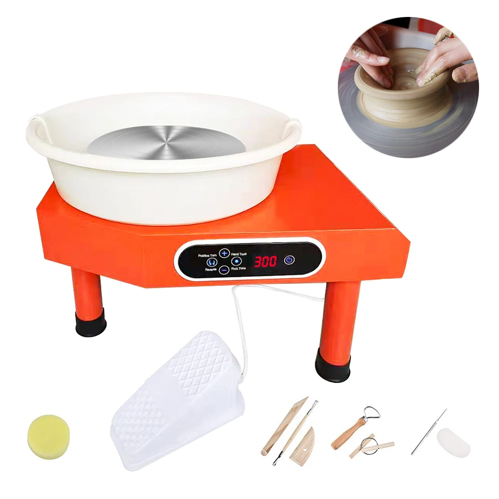 

350W Electric Small Professional Ceramic Grinder Clay Sculpting Pottery Wheel Machine For For School Teaching And Pottery Diy