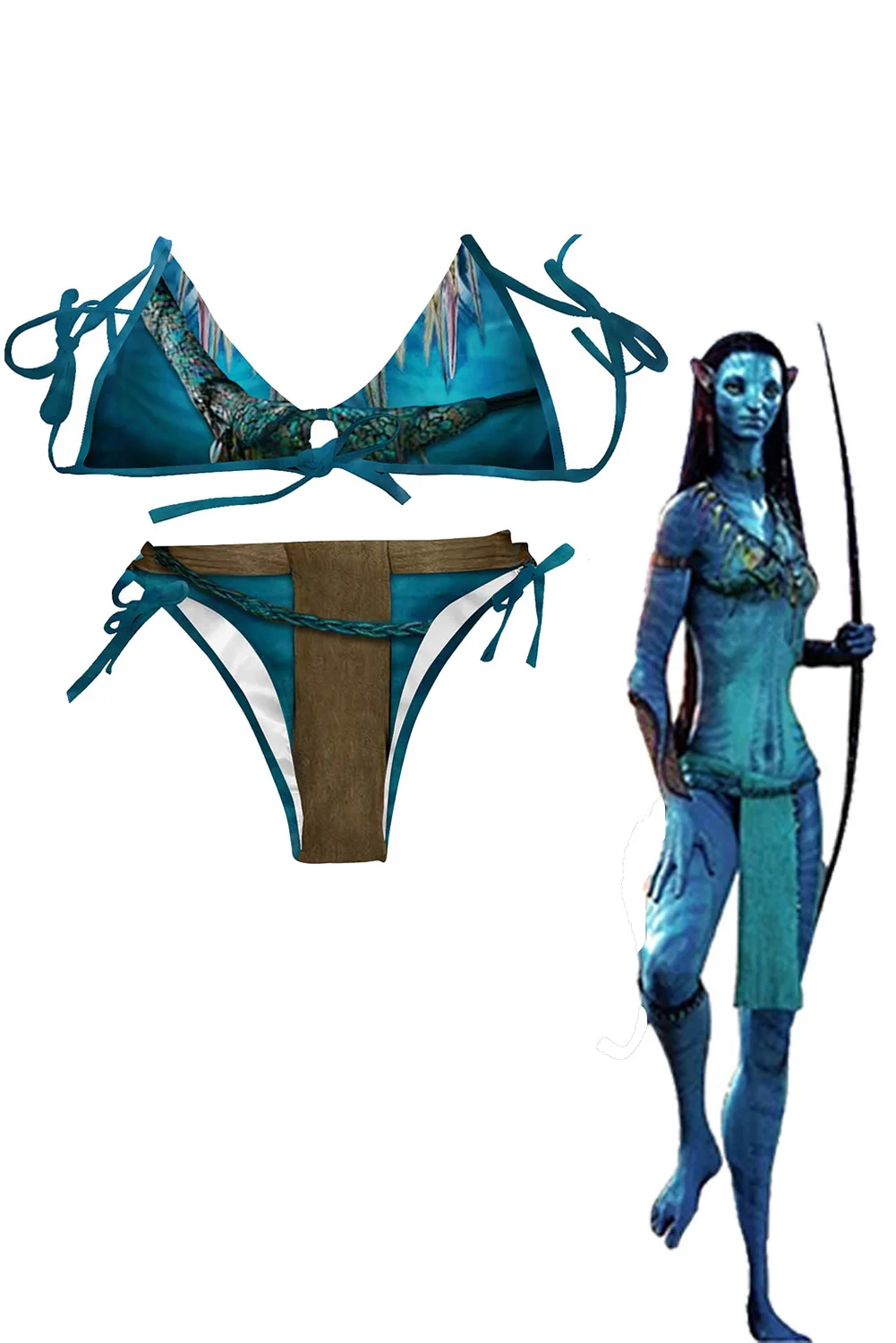 Avatar Neytiri Swimwear Cosplay Costume Two Piece Sexy Swimsuit Summer  Beach Bikini Halloween Carnival Party Suit Women Girls - AliExpress