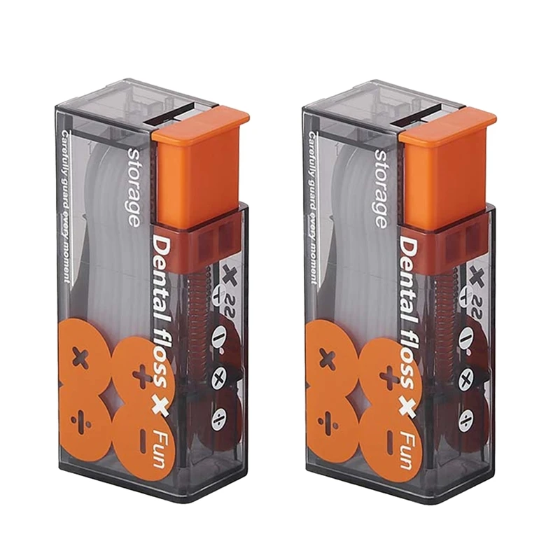 

2Pcs Automatic Portable Floss Pick Boxes, Storage 10 Floss Picks , Refillable Floss Picks Organizer 2.5 X 3.6 X 8.5Cm