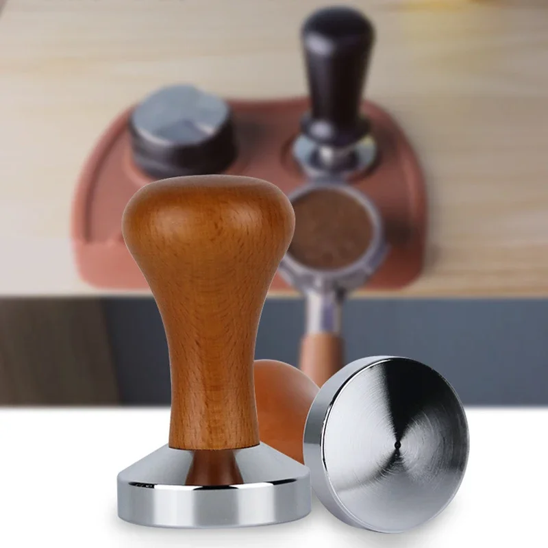 

51/58mm Coffee Tamper Espresso Coffee Powder Tamper for Espresso Machines Portafilter Stable Tamper with Woodle Handle