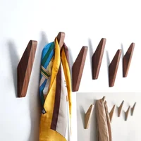 Wooden Clothes Hanger Wall Mounted Coat Hook Natural Wood Decorative Key Holder Hat Scarf Handbag Storage Hanger Bathroom Rack 1