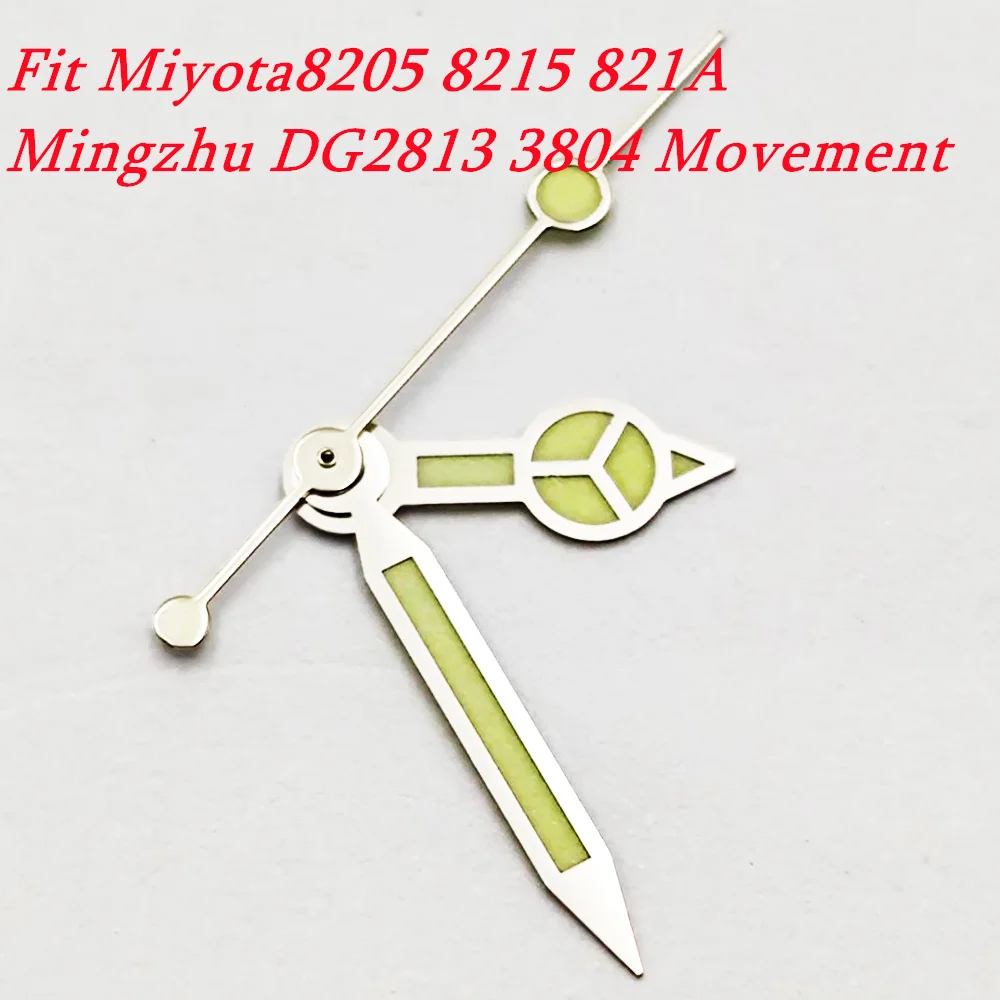 Silver & Black Green Luminous Watch Hands