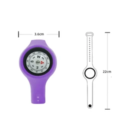 Enhanced Outdoor Tactical Wrist Compass with Black Band for Hiking, Camping, and Fishing Adventures (PURPLE)