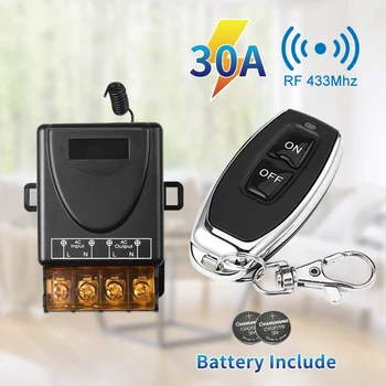 ไร้สาย RF 433 เมกะเฮิร์ตซ์รีโมทคอนโทรล AC75-220V 30A เครื่องส่งสัญญาณ DC 12 โวลต์ปุ่มปิดรีโมทคอนโทรลสําหรับปั๊มน้ํามอเตอร์ LED Light 1