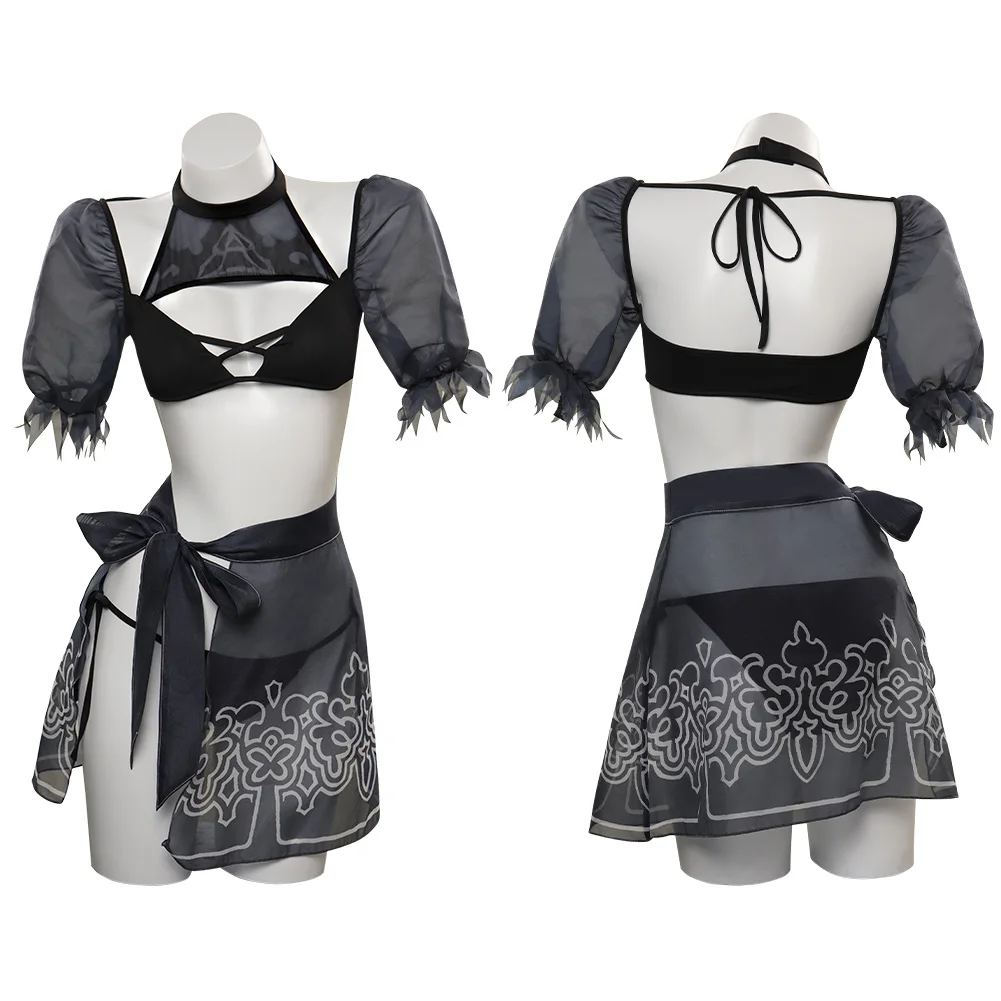 

Automata YoRHa No.2 Сексуальные костюмы для Хэллоуина, карнавала, яркий костюм, сексуальное женское бикини, летняя пляжная одежда