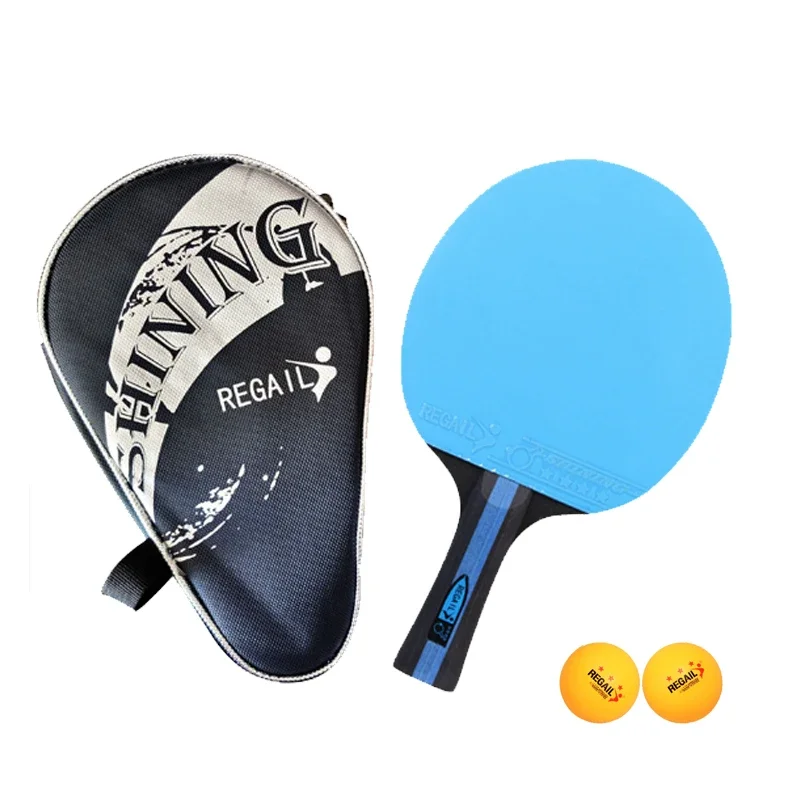 

REGAIL1pcs Pure Colorful Racket Pimples In Rubber Professional Original Table Tennis Rackets 4-star Ping Pong at Paddle with Bag