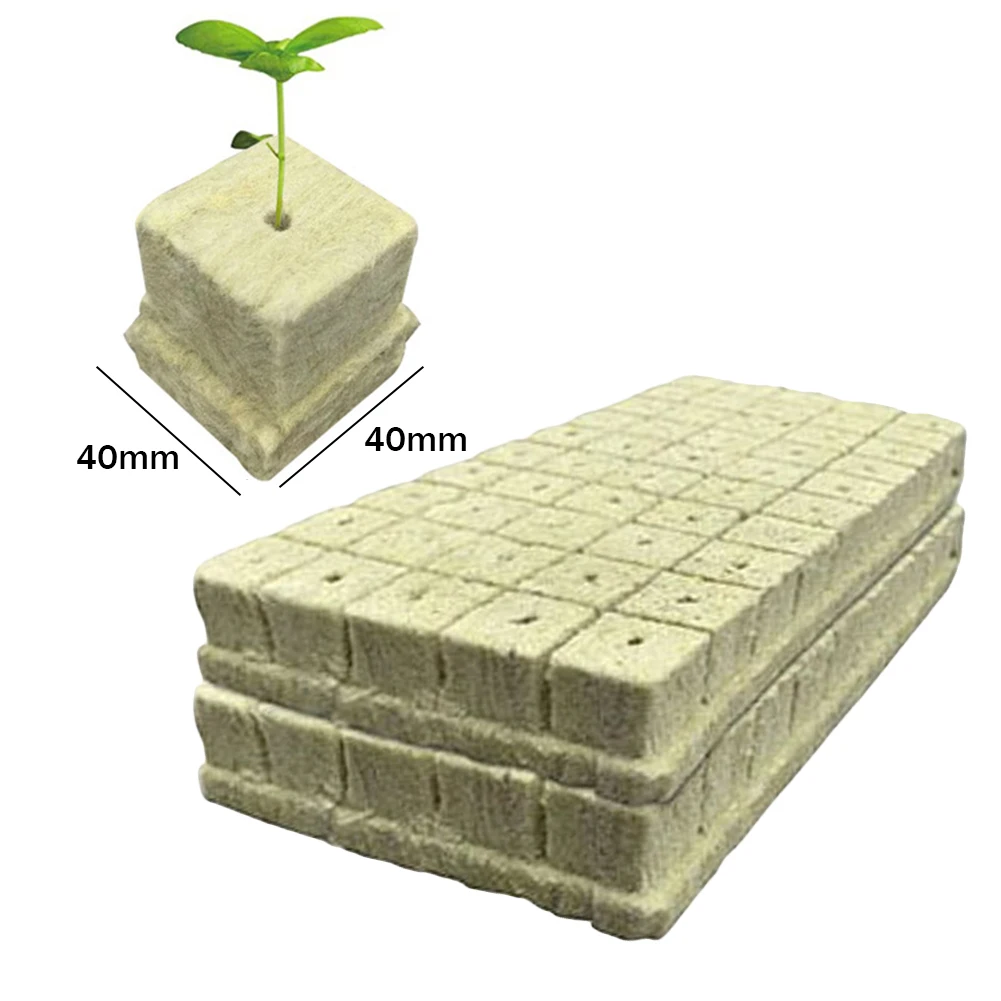 100個通気性水耕農業メディア圧縮キューブロックウールプラグ養液文化基板25/30/40ミリメートル